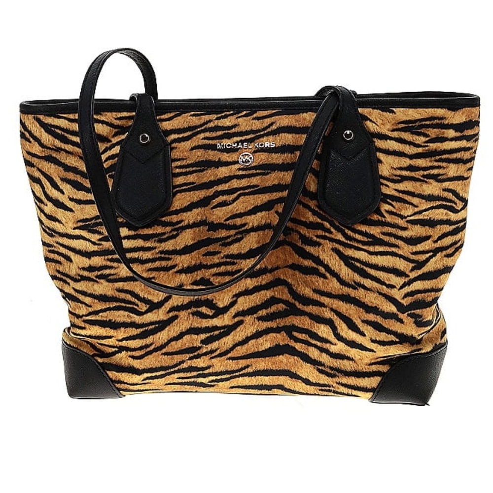 Mk Zebra Brown Tote EUC